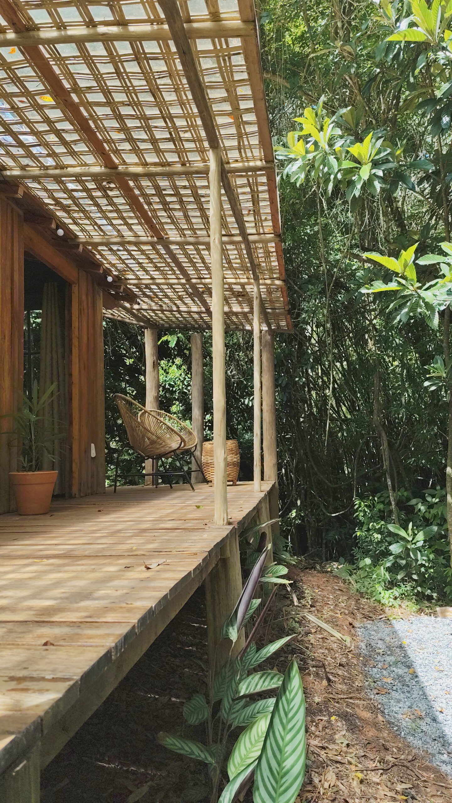 Varanda da cabana de mata