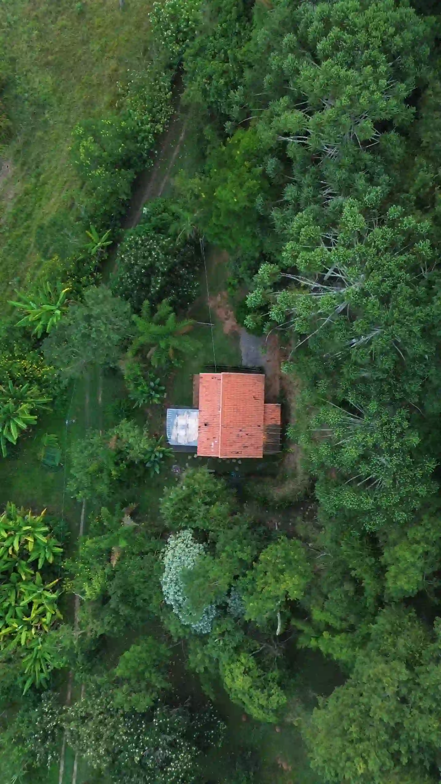 vista de drone da casa de campo em cunha-p
