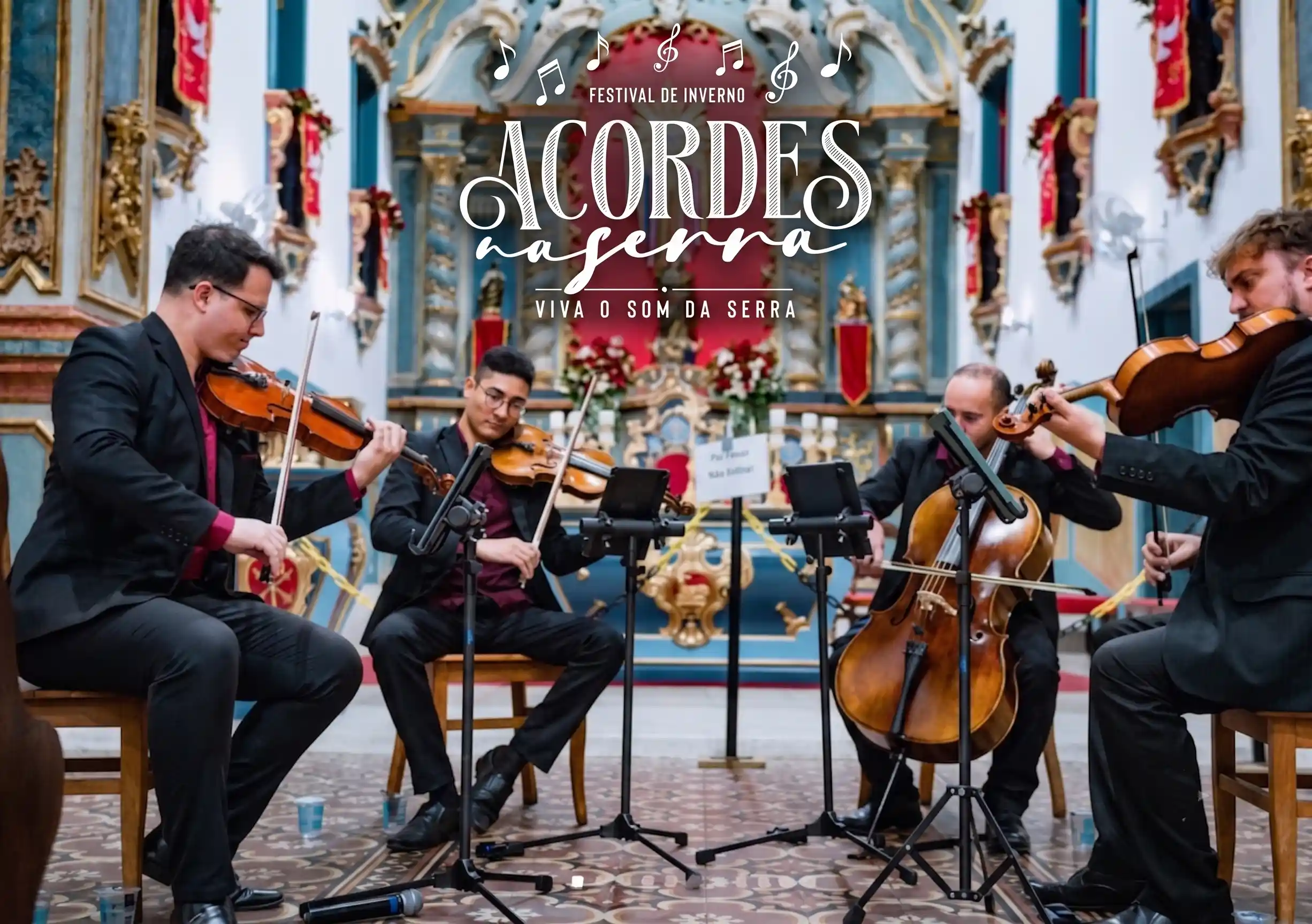Cartaz do Festival de Inverno Acordes na Serra, em Cunha